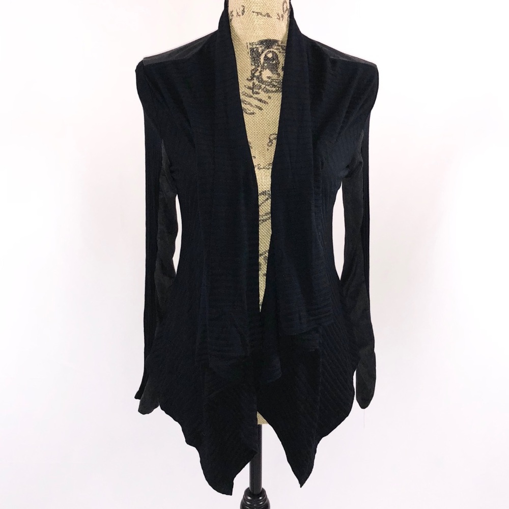 Francescas Open Front Cardigan Sweater Black Small